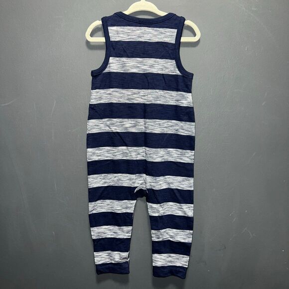 Baby GAP Longall Rompers Infants 12-18m Blue Gray Striped Sleeveless - Picture 7 of 10